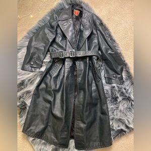 *RARE FIND* 1940s Vintage leather trench coat.